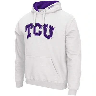 Colosseum Men's White Kansas Jayhawks Arch Logo 3.0 Pullover Hoodie In White