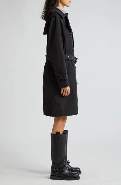 Burberry Kensington Double-breasted Trench Coat In Black