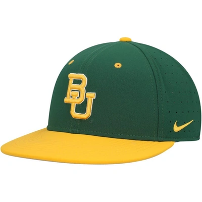 Shop Nike Green Baylor Bears Aero True Baseball Performance Fitted Hat