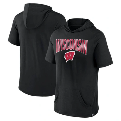 Shop Fanatics Branded Black Wisconsin Badgers Outline Lower Arch Hoodie T-shirt