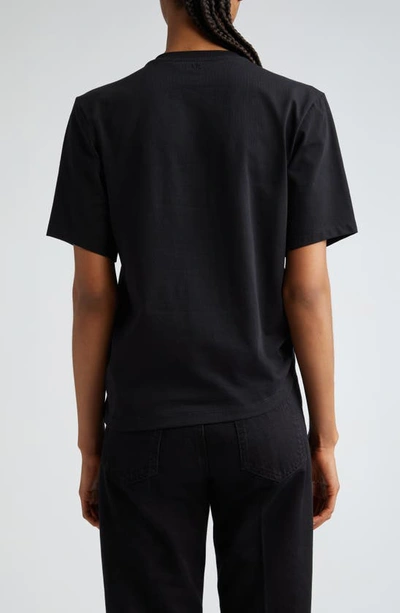 Shop Victoria Beckham Twist Front Organic Cotton T-shirt In Black