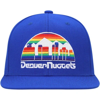 Shop Mitchell & Ness Royal Denver Nuggets Hardwood Classics Mvp Team Ground 2.0 Fitted Hat