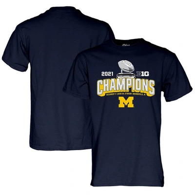 Shop Blue 84 Navy Michigan Wolverines 2021 Big Ten Football Conference Champions Locker Room T-shirt