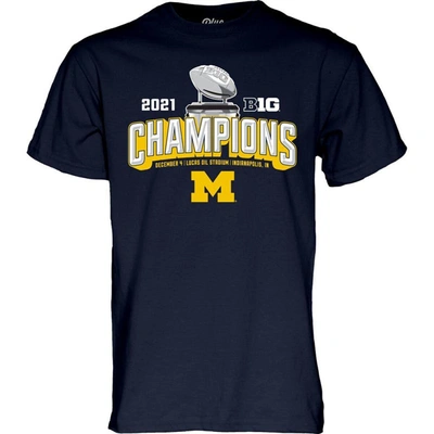 Shop Blue 84 Navy Michigan Wolverines 2021 Big Ten Football Conference Champions Locker Room T-shirt