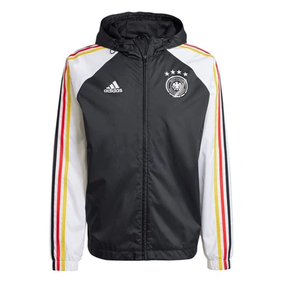 Shop Adidas Originals Adidas Black Germany National Team Dna Raglan Full-zip Windbreaker Jacket