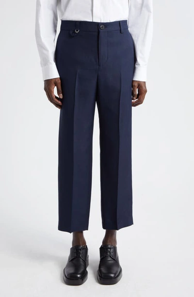 Shop Jacquemus Le Pantalon Cabri Slim Fit Crop Pants In Dark Navy
