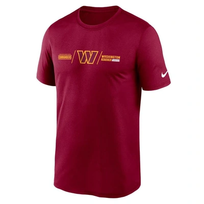 Shop Nike Burgundy Washington Commanders Horizontal Lockup Legend T-shirt