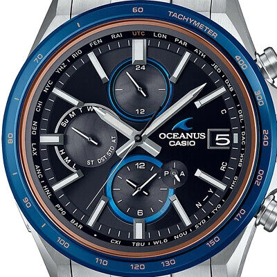 Pre-owned Casio Oceanus Classic Ocw-t4000d-1ajf Blue Solar Bluetooth Men Watch In Box