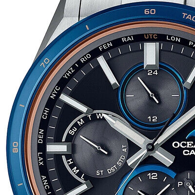 Pre-owned Casio Oceanus Classic Ocw-t4000d-1ajf Blue Solar Bluetooth Men Watch In Box