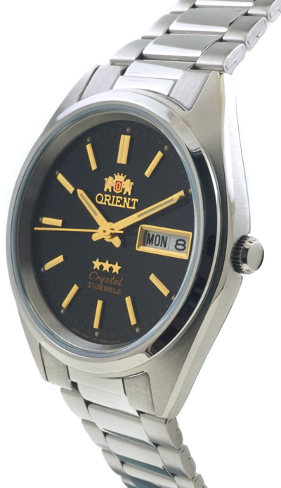 Pre-owned Orient Tristar Mens Classical Automatic Textured Black Dial Watch Ab00007b