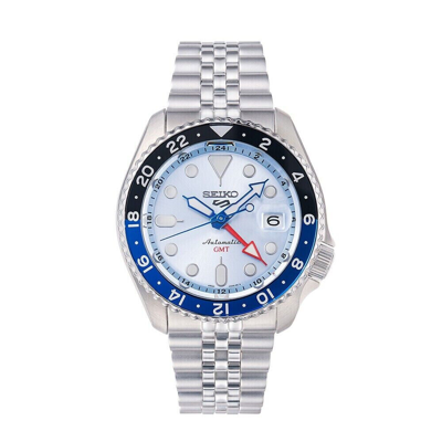 Pre-owned Seiko 5 Sports Automatic Gmt Ice Blue Limited Edition 1000pcs Watch Ssk029k1