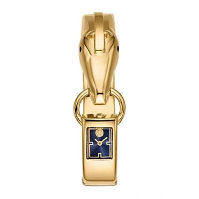 Pre-owned Tory Burch Women's Tbw5380 Gold Navy Horse Bangle Watch
