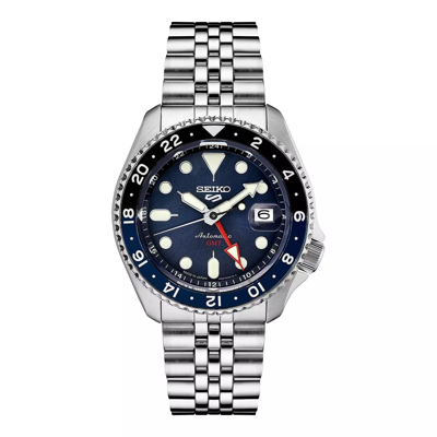 Pre-owned Seiko 5 Sports Skx Sports Style Gmt Auto Japan Blue Black Dial Ssk003-new