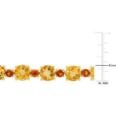 Pre-owned Amour 29 3/8 Ct Tgw Citrine And Madeira Citrine Tennis Bracelet In Yellow Plated In Check Description