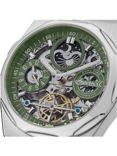 Pre-owned Ingersoll I12905 The Broadway Dual Time Automatic Mens Watch