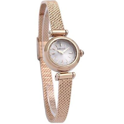 Pre-owned Citizen Eg7082-66a Silver Key Eco-drive Round Mesh Kii Women's Watch In Box