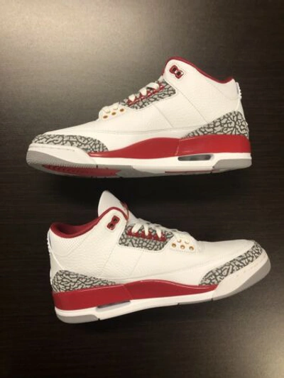 Pre-owned Jordan Air  3 Retro 'cardinal Red' Size 10.5 Ds 100% Authentic Ct8532 126 In White