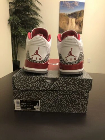 Pre-owned Jordan Air  3 Retro 'cardinal Red' Size 10.5 Ds 100% Authentic Ct8532 126 In White