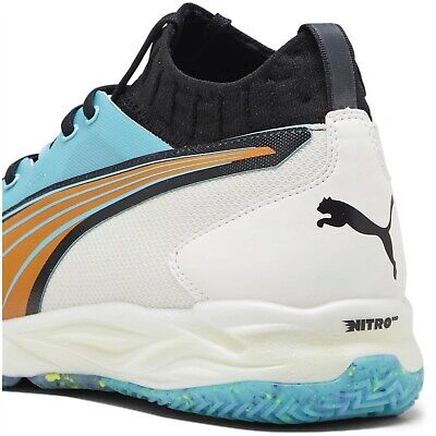 Pre-owned Puma Mens Eliminate Nitro Sqd Indoor Court Trainers Sneakers Sports Shoes In Warm White