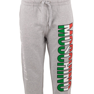 Pre-owned Moschino Couture Italian Flag Logo Joggers Sweatpants Pants Trousers Gray 13408