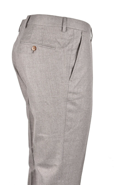Pre-owned Stile Latino Collection  -attolini Flannel Trousers Eu 60 Us 50 Wool Beige