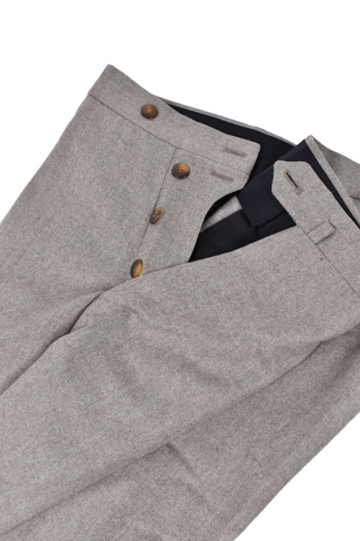 Pre-owned Stile Latino Collection  -attolini Flannel Trousers Eu 60 Us 50 Wool Beige