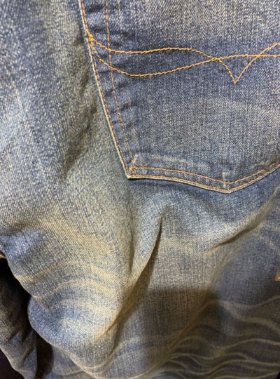Pre-owned Polo Ralph Lauren Distressed Repaired Classic Fit Button Fly Denim Jeans In Blue