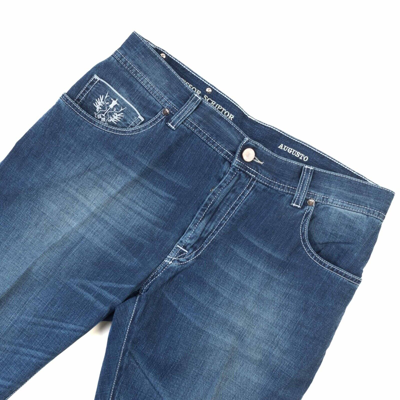 Pre-owned Stefano Ricci 849€ Scissor Scriptor Selvedge Co Jeans Us:33 Eu:49 Augusto Blue Denim Pants