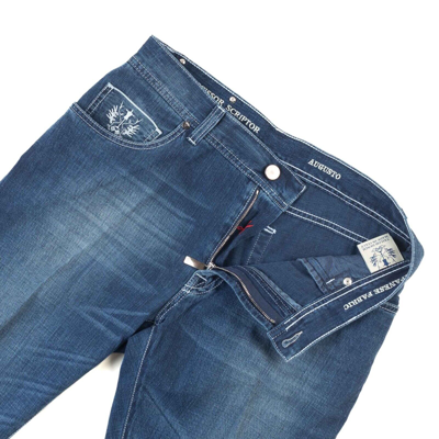 Pre-owned Stefano Ricci 849€ Scissor Scriptor Selvedge Co Jeans Us:33 Eu:49 Augusto Blue Denim Pants