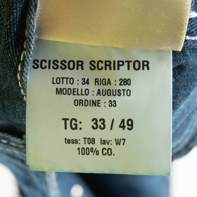 Pre-owned Stefano Ricci 849€ Scissor Scriptor Selvedge Co Jeans Us:33 Eu:49 Augusto Blue Denim Pants