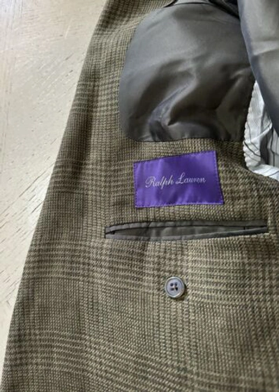 Pre-owned Ralph Lauren Purple Label $2995  Men Linen Sport Coat Blazer Green 44r Us In Green/multi