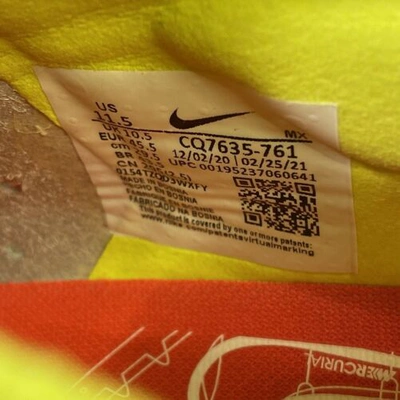Pre-owned Nike Mercurial Vapor 14 Elite Fg ‘volt' Men's Size 11.5 Cq7635-761 No Lid