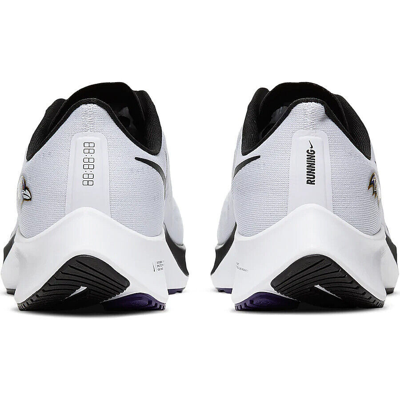Pre-owned Nike Baltimore Ravens   Nfl Air Zoom Pegasus 37 Running Shoe Sneaker Men In White