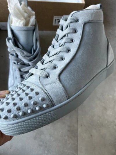 Pre-owned Christian Louboutin $1,045 Hi-top Sneakers Shoes Trainers 43 - 10 Sku725 In Blue