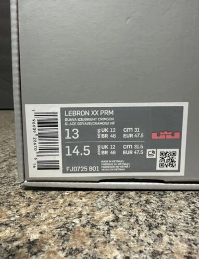 NIKE Pre-owned Lebron Xx 20 'mimi Plange Ceremony' Basketball Sneakers Fj0725-801 Size 13 In White