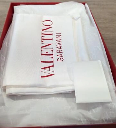 Pre-owned Valentino Garavani $850 Mens  Retro Runner Leather Sneakers White/black 46 Us 13