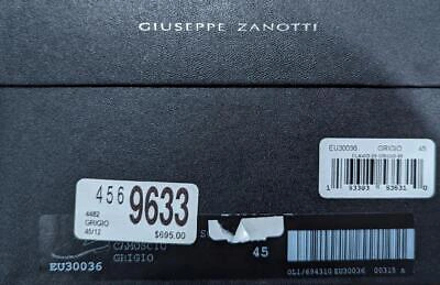 Pre-owned Giuseppe Zanotti $695 Mens  "flavio 28" Suede Loafers Grigio Gray 45 Us 12 In Silver
