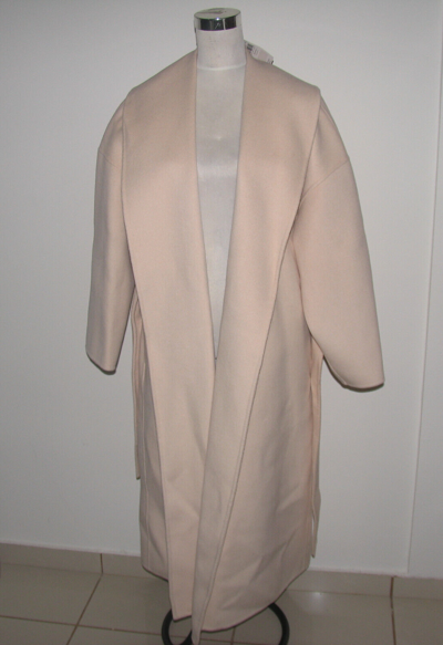 Pre-owned Mango (zara Group) Off White Wide Lapel Handmade Wool Coat 17005906 Manuela Xl