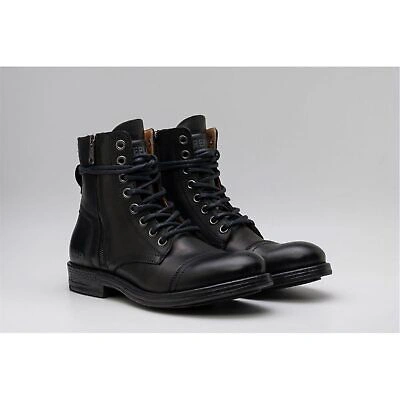 Pre-owned Replay Mens Packphim Boot Brogue Boots In 003 Black