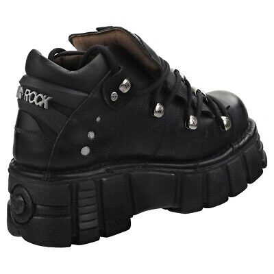 Pre-owned New Rock Rock M106n-s6 Unisex Black Platform Shoes - 9.5 Us