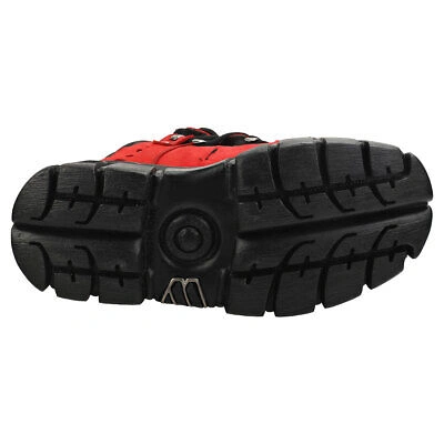 Pre-owned New Rock Rock Half Boot Tower Unisex Red Black Platform Shoes - 7 Us
