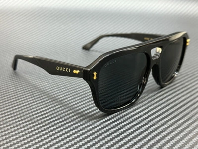 Pre-owned Gucci Gg1263s 001 Black Grey Men's Medium 57 Mm Sunglasses In Gray
