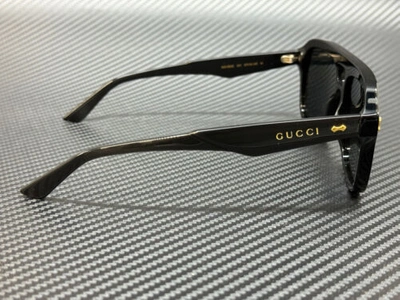 Pre-owned Gucci Gg1263s 001 Black Grey Men's Medium 57 Mm Sunglasses In Gray
