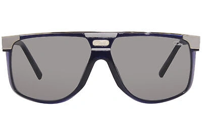 Pre-owned Cazal Legends 673 002 Sunglasses Men's Night Blue Silver/grey Lenses Pilot 61mm In Gray