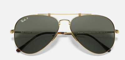 Pre-owned Ray Ban Ray-ban Rb8089 Titanium Aviator Polished Gunmetal / Black Polarized Size 58 In Green G-15