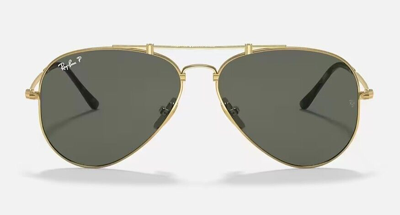 Pre-owned Ray Ban Ray-ban Rb8089 Titanium Aviator Polished Gunmetal / Black Polarized Size 58 In Green G-15