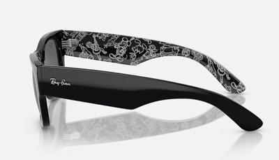 Pre-owned Ray Ban Rb0840s Mega Wayfarer Disney Sunglasses Black / Dark Grey Lenses In Gray