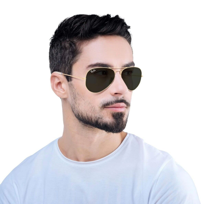 Pre-owned Ray Ban Ray-ban Rb8089 Titanium Aviator Polished Gunmetal / Black Polarized Size 58 In Green G-15