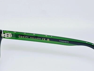 Pre-owned Gucci 006on 006 55mm Black Frame Red Green Arms Clear Demo Lenses