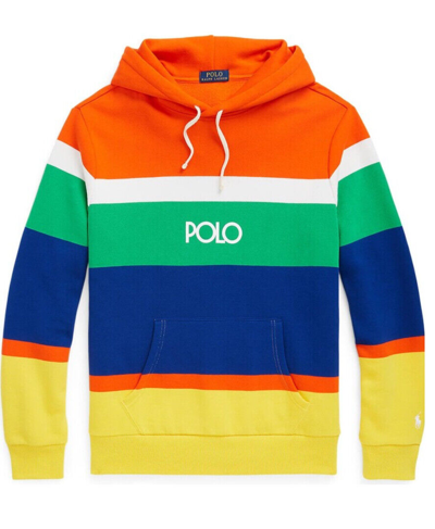 Pre-owned Polo Ralph Lauren Multicolor Striped Polo Logo Fleece Hoodie Sweatshirt
